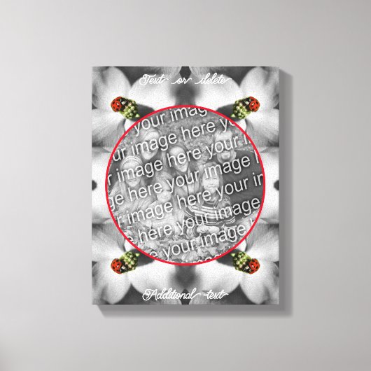 DogwoodのLadybugパーソナライズされた写真の追加 キャンバスプリント (正面)