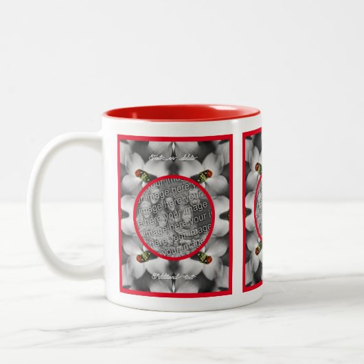 DogwoodのLadybugパーソナライズされた写真の追加 ツートーンマグカップ (左)