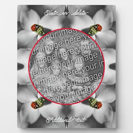 DogwoodのLadybugパーソナライズされた写真の追加 フォトプラーク (正面)