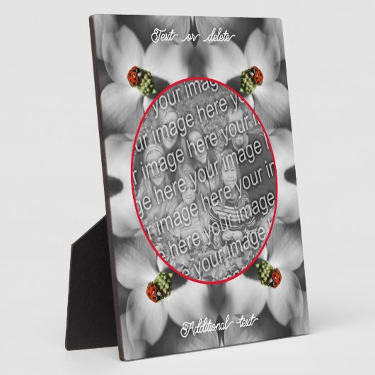 DogwoodのLadybugパーソナライズされた写真の追加 フォトプラーク (側面)