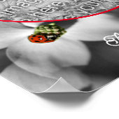 DogwoodのLadybugパーソナライズされた写真の追加 ポスター (角)