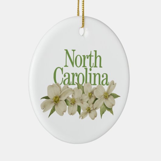 Dogwoodを使用したカスタマイズ可能なノースカロライナオーナメント セラミックオーナメント (右)