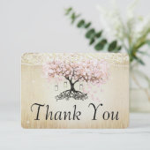 Dogwood淡い色のハートリーフツリー金ゴールドありがとう サンキューカード (スタンド正面)