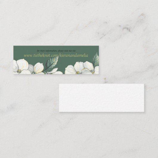 Dogwood開花結婚のWebサイトカード スキニー名刺 (正面/裏面)