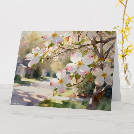 Dogwood Blossoms Study C In Watercolor カード (黄色い花)