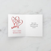 Dogwood Flower Personalized Wedding Photo サンキューカード (内部)