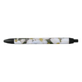 Dogwood White Floral Flowers Pens 黒ボールペン (正面)