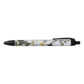 Dogwood White Floral Flowers Pens 黒ボールペン (トップ)