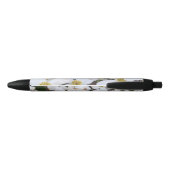 Dogwood White Floral Flowers Pens 黒ボールペン (裏面)