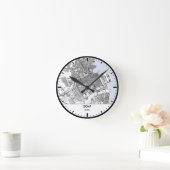 Doha Clock City Line Art ラウンド壁時計 (ホーム)