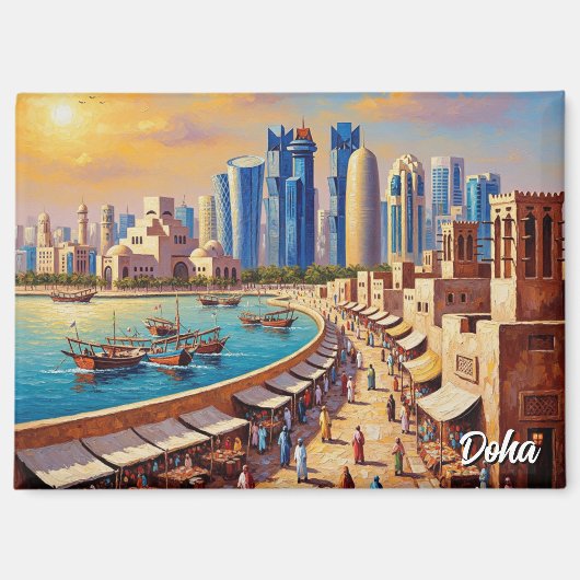 Doha Qatar Travel マグネット (正面)