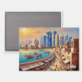 Doha Qatar Travel マグネット (正面/裏面)
