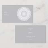 Doily。 白いレースの円のイメージ 名刺 (正面/裏面)