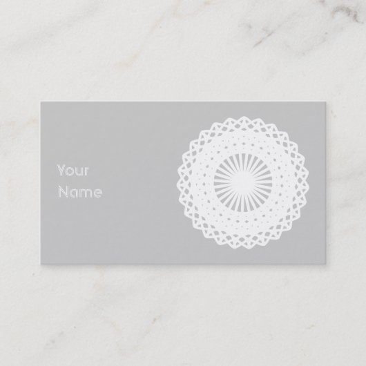 Doily。 白いレースの円のイメージ 名刺 (正面)