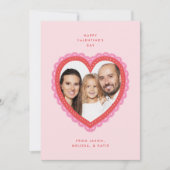 Doily Lace Heart Valentine's Day Photo シーズンカード (正面)