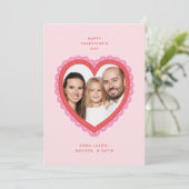 Doily Lace Heart Valentine's Day Photo シーズンカード (スタンド正面)