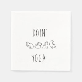 Doin' yoga cute dog スタンダードカクテルナプキン