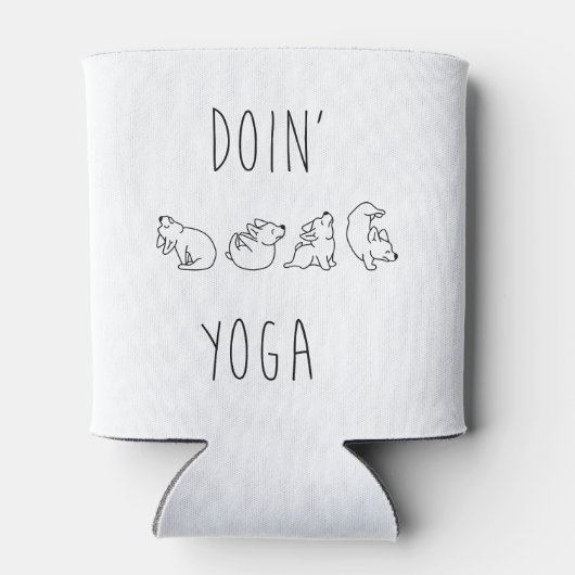 Doin' yoga cute dog 缶クーラー (裏面)