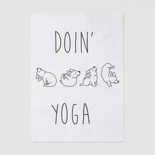 Doin' yoga cute dog 薄葉紙 (正面)
