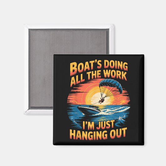 Doing All The Work Parasailer Paragliding Parasail マグネット (正面/裏面)