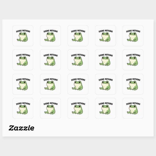 Doing Nothing Frog Sticker Cute Relaxed Frog Meme  スクエアシール (シート)