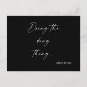Doing the Dang Thing Black & White Save the Date 案内ポストカード (正面)