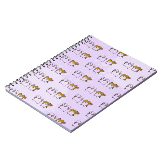 Dois Gatinhos no Lilás – Amor e Fofura em Dupla ノートブック (左側)