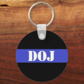 DOJシンブルーライン法執行キーチェーン キーホルダー (正面)