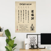 Dojo Kun – The Five Precepts of Karate ポスター (ホームオフィス)