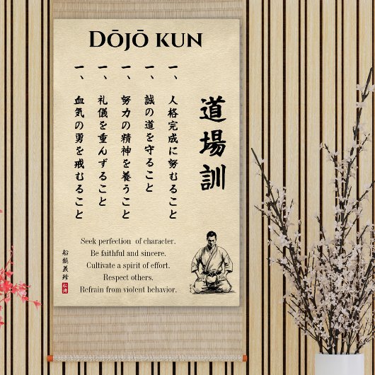 Dojo Kun – The Five Precepts of Karate ポスター