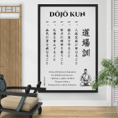 Dojo Kun – The Five Precepts of Karate ポスター