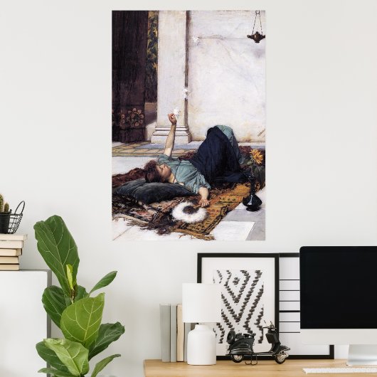 DoLCE FaR NiENTE、by John William Waterhouse -1879 ポスター (ホームオフィス)