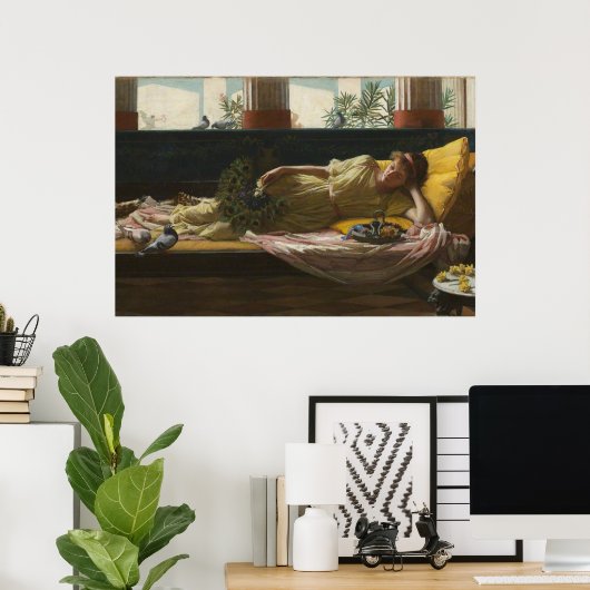 DoLCE FaR NiENTE、by John William Waterhouse -1880 ポスター (ホームオフィス)