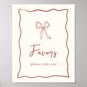 Dolce Vita Italian Bridal Shower Favors Sign ポスター (正面)