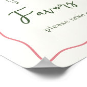 Dolce Vita Italian Bridal Shower Favors Sign ポスター (角)