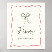 Dolce Vita Italian Bridal Shower Favors Sign ポスター (正面)