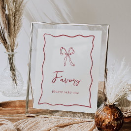 Dolce Vita Italian Bridal Shower Favors Sign ポスター