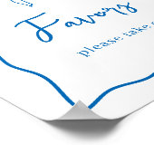 Dolce Vita Italian Bridal Shower Favors Sign ポスター (角)