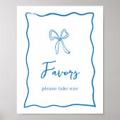 Dolce Vita Italian Bridal Shower Favors Sign ポスター (正面)