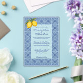 Dolce Vita - Italian Tiles and Lemons Wedding アクリル招待状 (インサイチュ (ウェディング))
