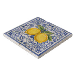 Dolce Vita Meditarrean Blue & Lemons Italian Tiles トリベット