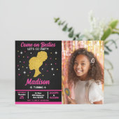 Doll Besties Fashion Party Photo Birthday  招待状 (スタンド正面)