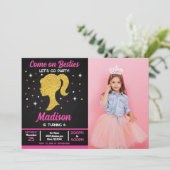 Doll Besties Fashion Party Photo Birthday 招待状 (スタンド正面)