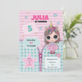 Doll Birthday Invitation  招待状 (スタンド正面)