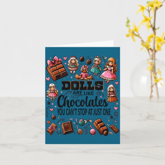 Doll Collector Delight Funny Quote Collecting Hobb カード (黄色い花)