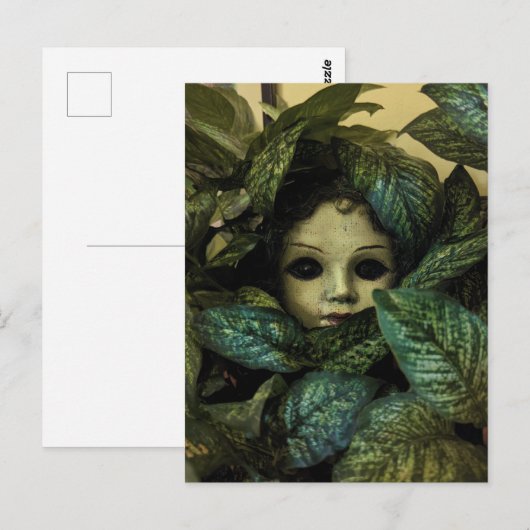 Doll Head in Plants ポストカード (正面/裏面)