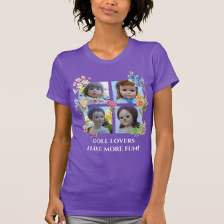 Doll Lovers Have More Fun Four Square w Flowers 3 Tシャツ
