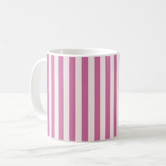 doll pink striped | pink stripes  コーヒーマグカップ (正面左)