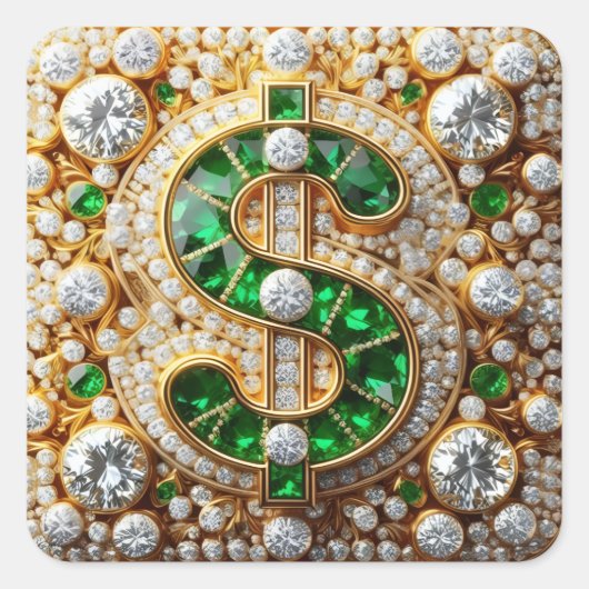 Dollar Sign スクエアシール (正面)