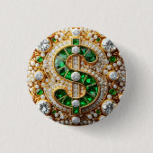 Dollar Sign Button 缶バッジ (正面)